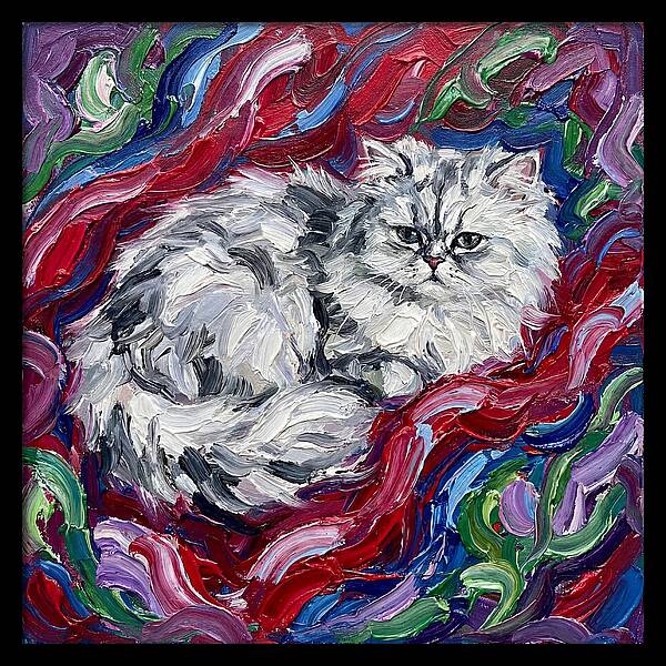 Persian Cat In Vibrant Swirls