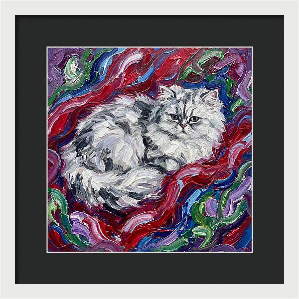 Persian Cat In Vibrant Swirls