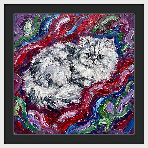Persian Cat In Vibrant Swirls