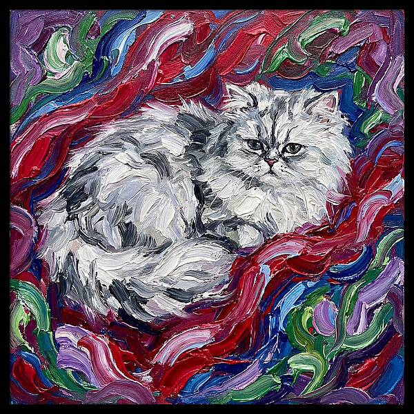 Persian Cat In Vibrant Swirls