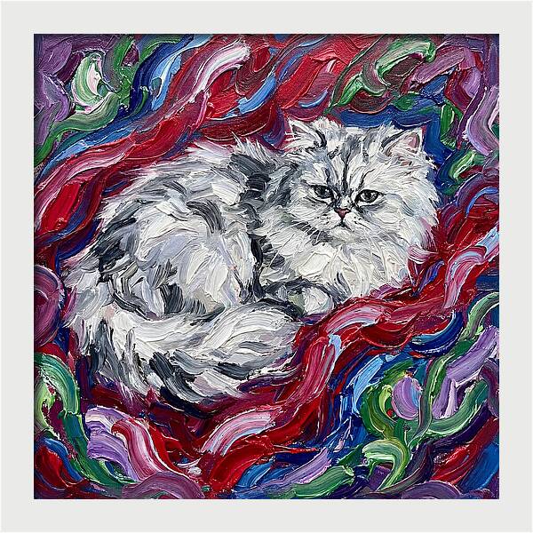 Persian Cat In Vibrant Swirls