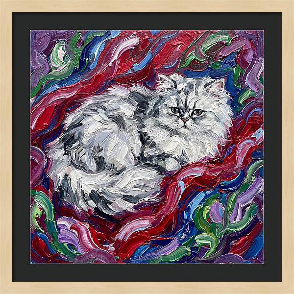 Persian Cat In Vibrant Swirls