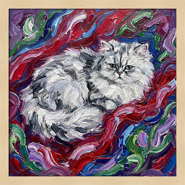 Persian Cat In Vibrant Swirls