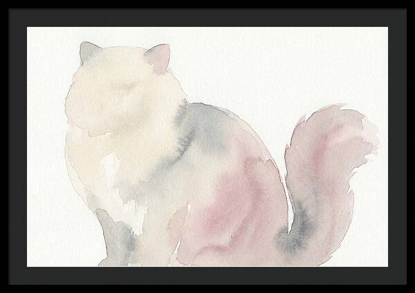 Persian Cat Watercolor Silhouette