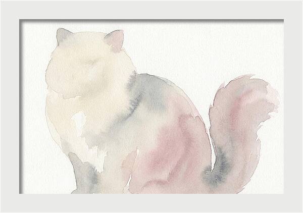 Persian Cat Watercolor Silhouette