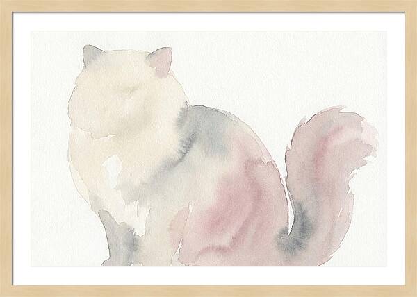 Persian Cat Watercolor Silhouette