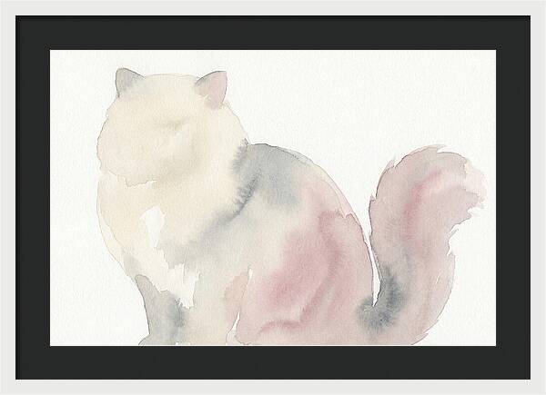 Persian Cat Watercolor Silhouette
