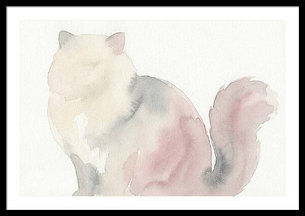 Persian Cat Watercolor Silhouette