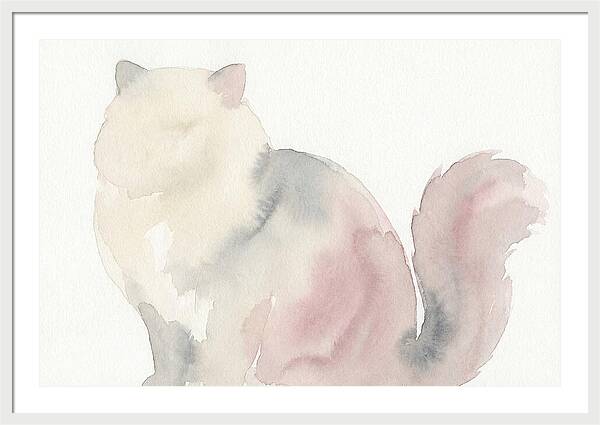 Persian Cat Watercolor Silhouette