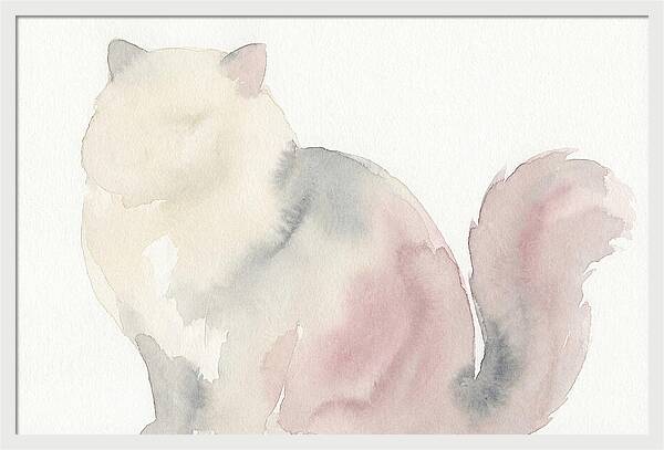 Persian Cat Watercolor Silhouette