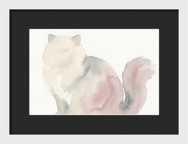 Persian Cat Watercolor Silhouette