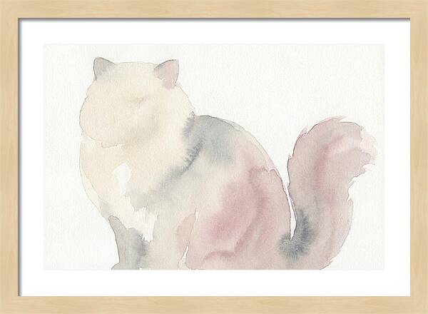 Persian Cat Watercolor Silhouette