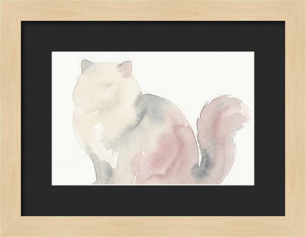 Persian Cat Watercolor Silhouette