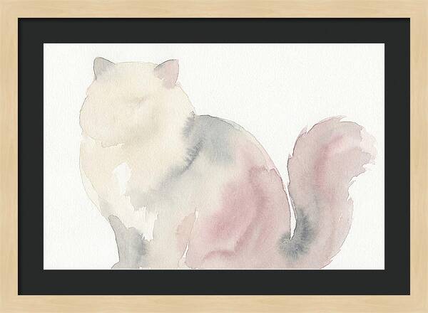Persian Cat Watercolor Silhouette