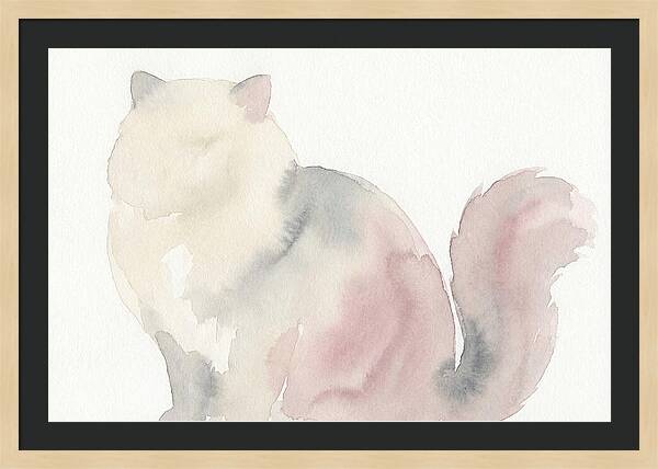 Persian Cat Watercolor Silhouette