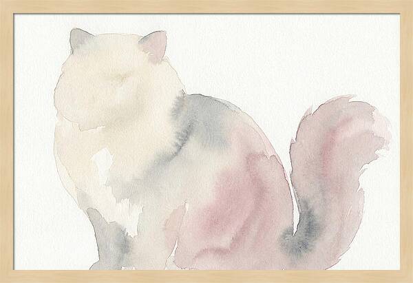 Persian Cat Watercolor Silhouette