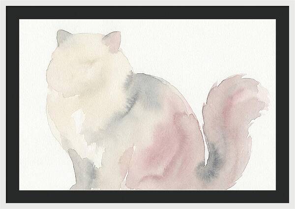 Persian Cat Watercolor Silhouette