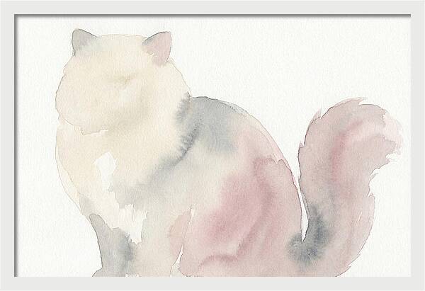 Persian Cat Watercolor Silhouette