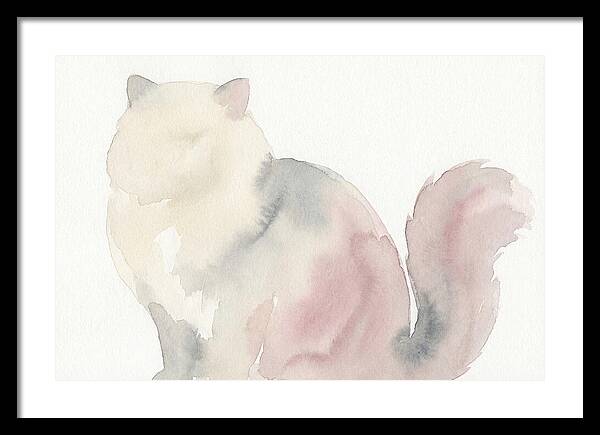 Persian Cat Watercolor Silhouette