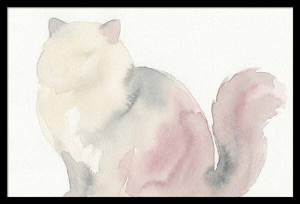 Persian Cat Watercolor Silhouette