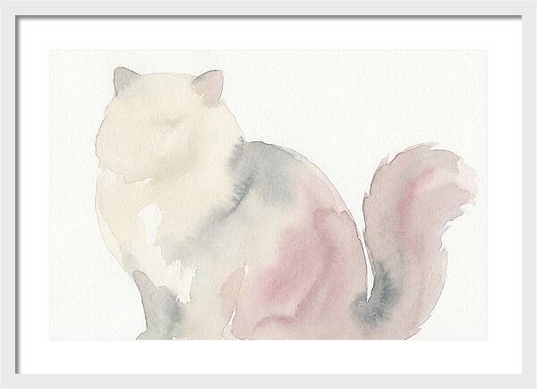 Persian Cat Watercolor Silhouette