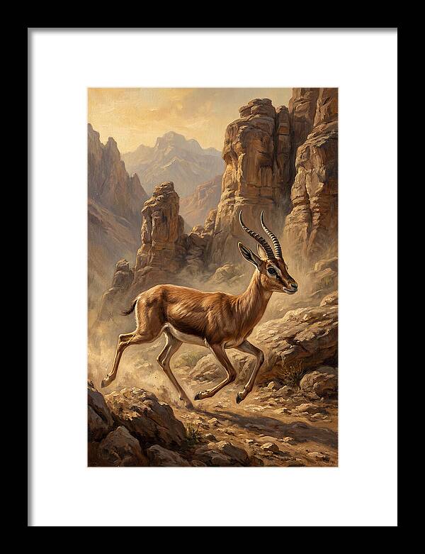 Persian Gazelle In Motion