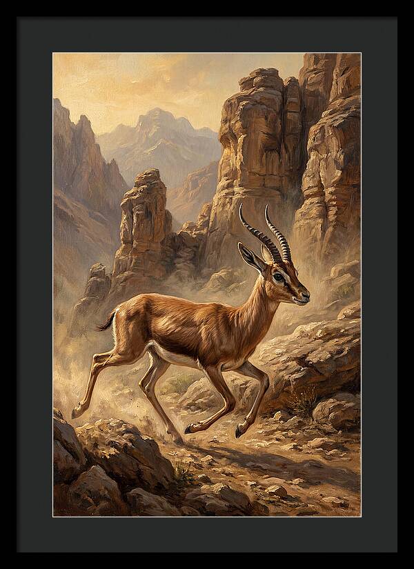 Persian Gazelle In Motion