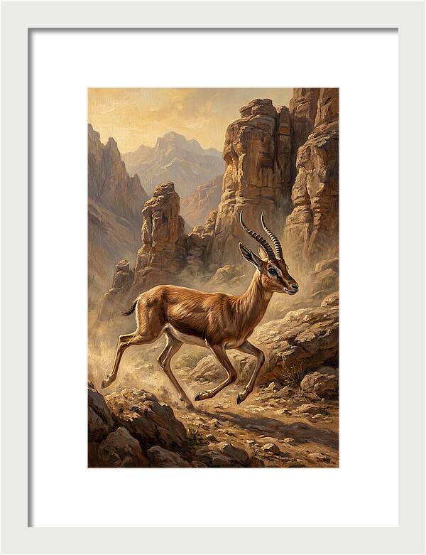 Persian Gazelle In Motion