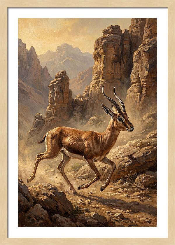 Persian Gazelle In Motion