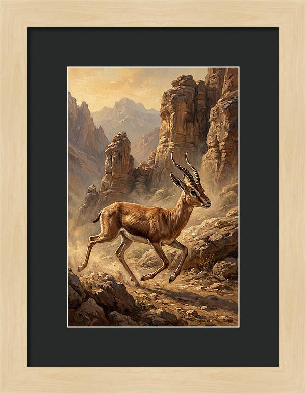 Persian Gazelle In Motion