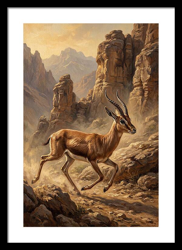 Persian Gazelle In Motion