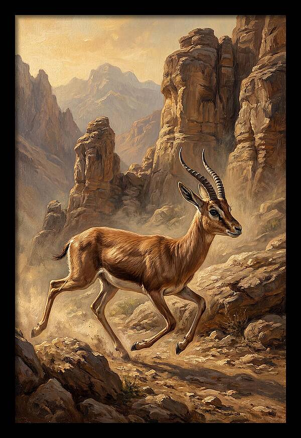 Persian Gazelle In Motion