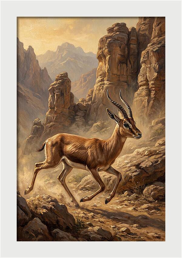 Persian Gazelle In Motion