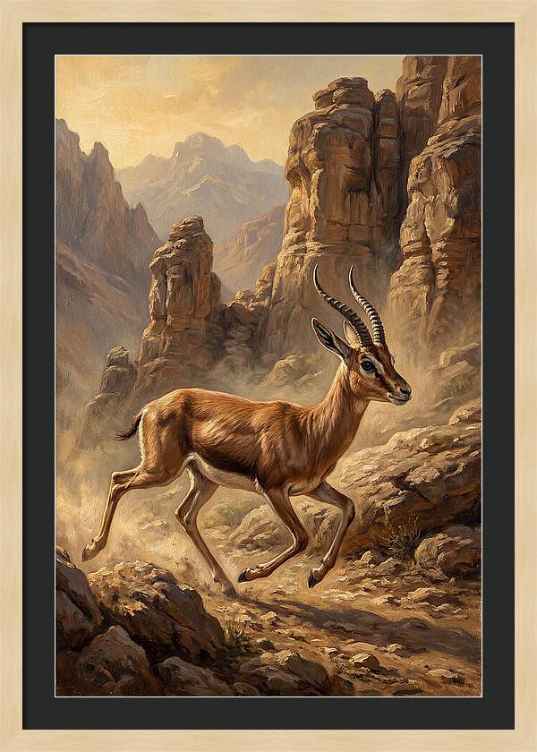 Persian Gazelle In Motion