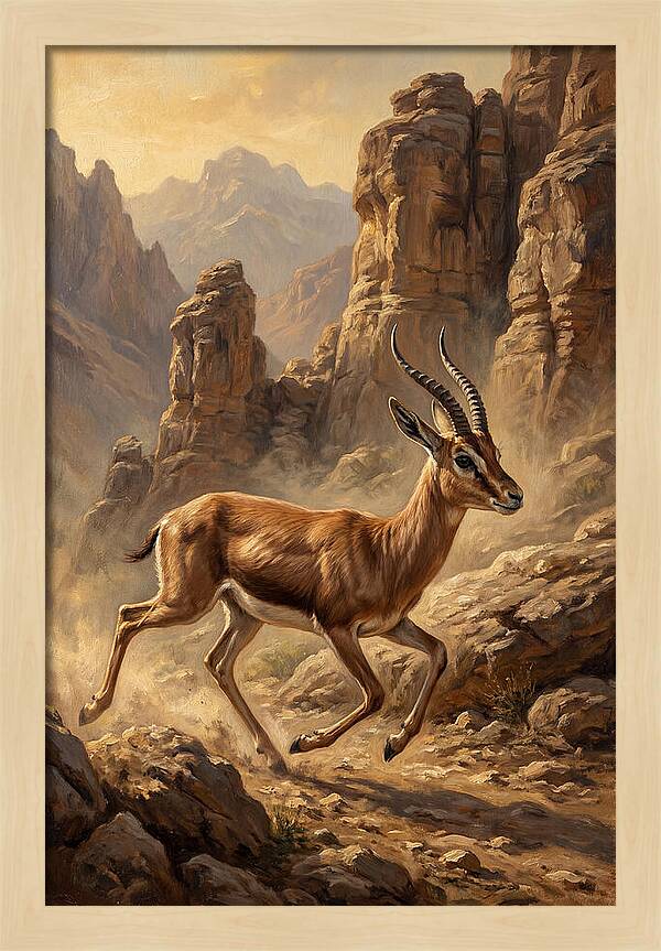 Persian Gazelle In Motion