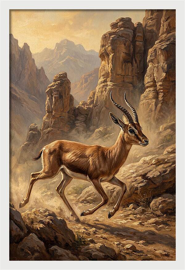 Persian Gazelle In Motion