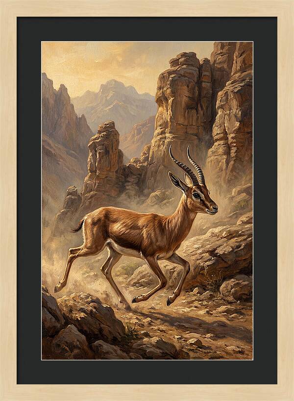 Persian Gazelle In Motion