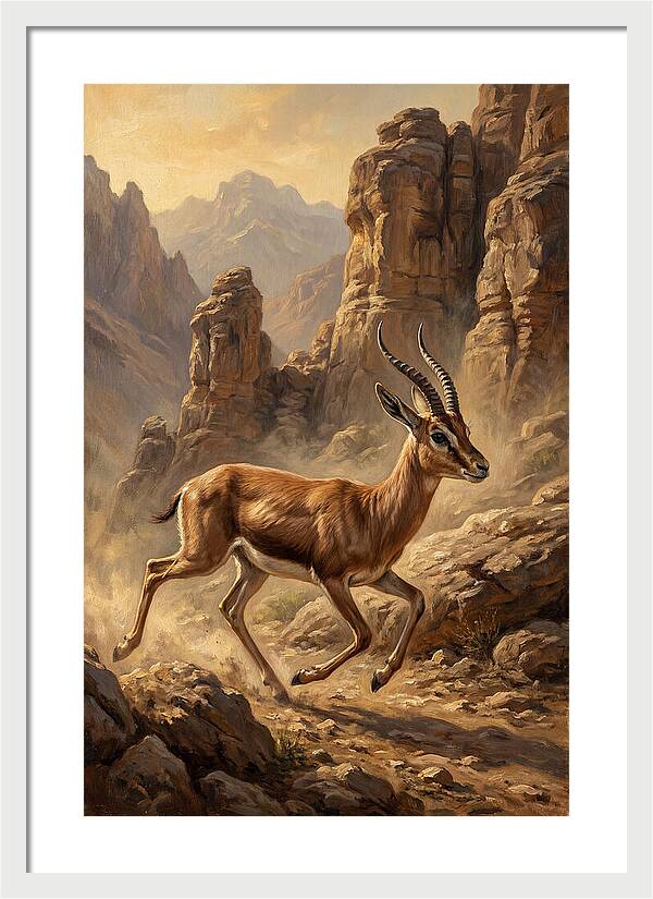 Persian Gazelle In Motion