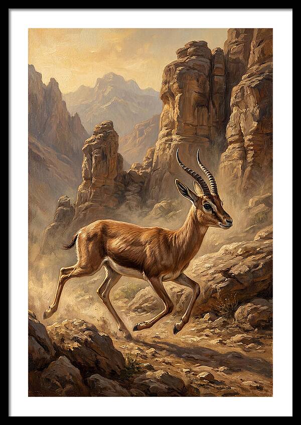 Persian Gazelle In Motion
