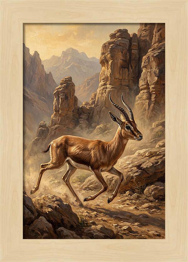 Persian Gazelle In Motion