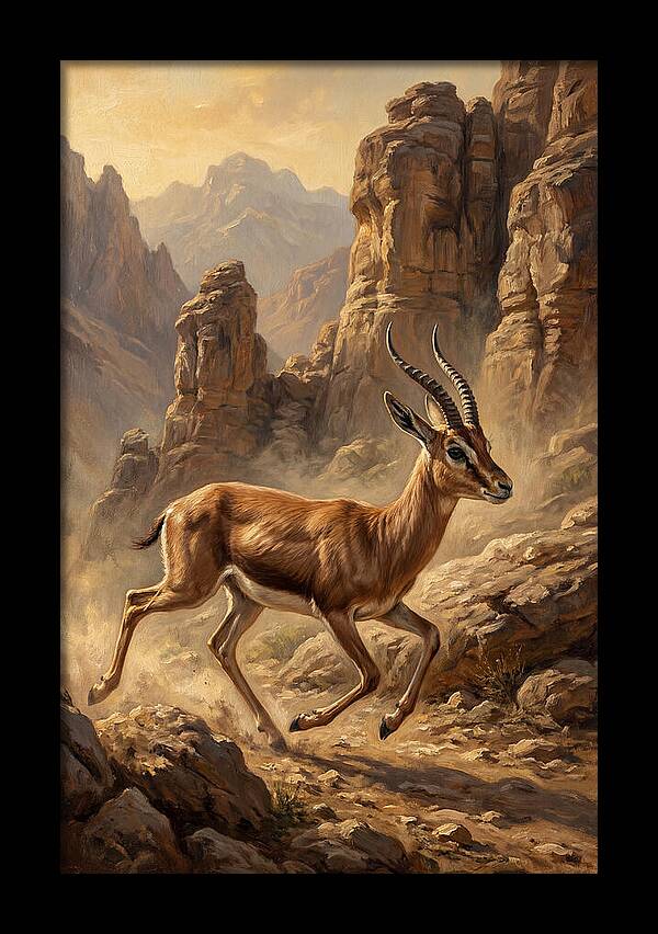 Persian Gazelle In Motion