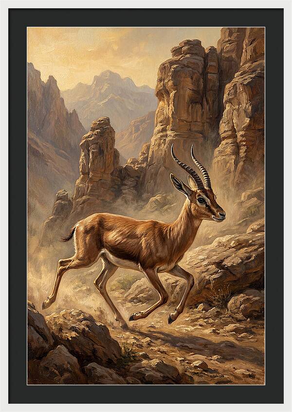 Persian Gazelle In Motion