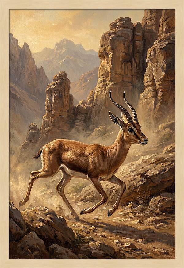 Persian Gazelle In Motion