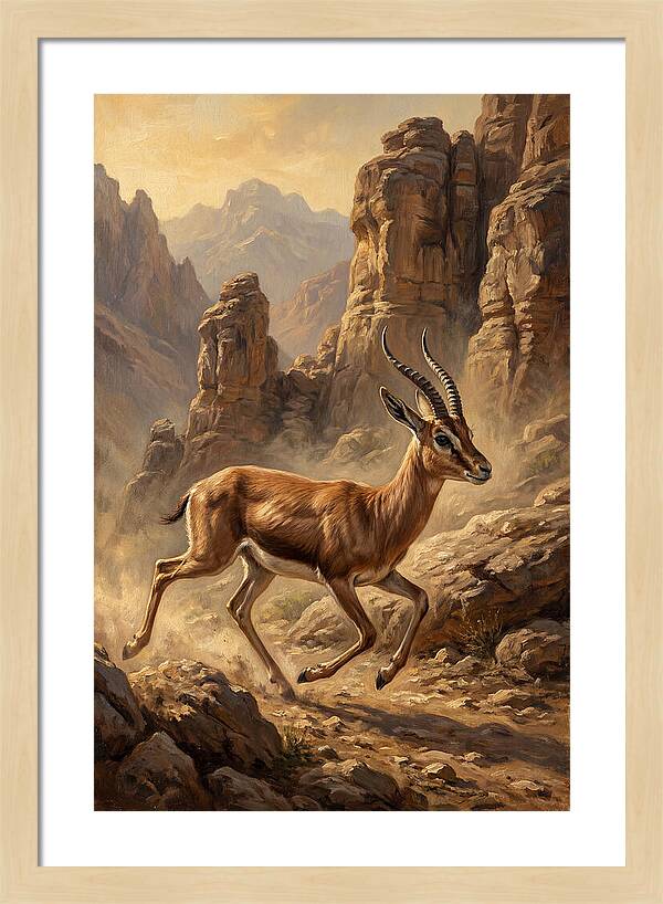 Persian Gazelle In Motion