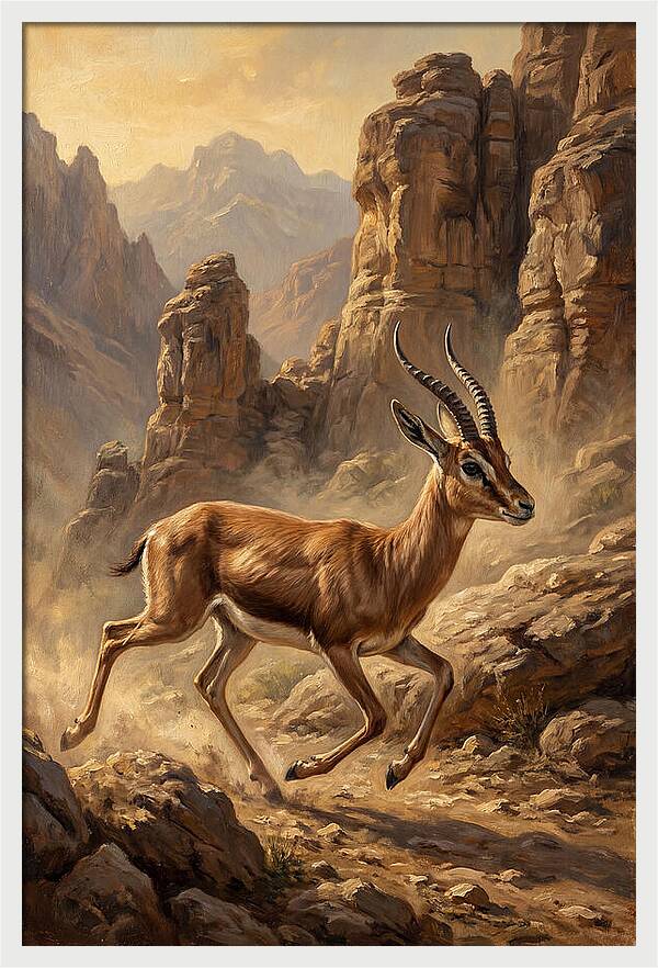 Persian Gazelle In Motion