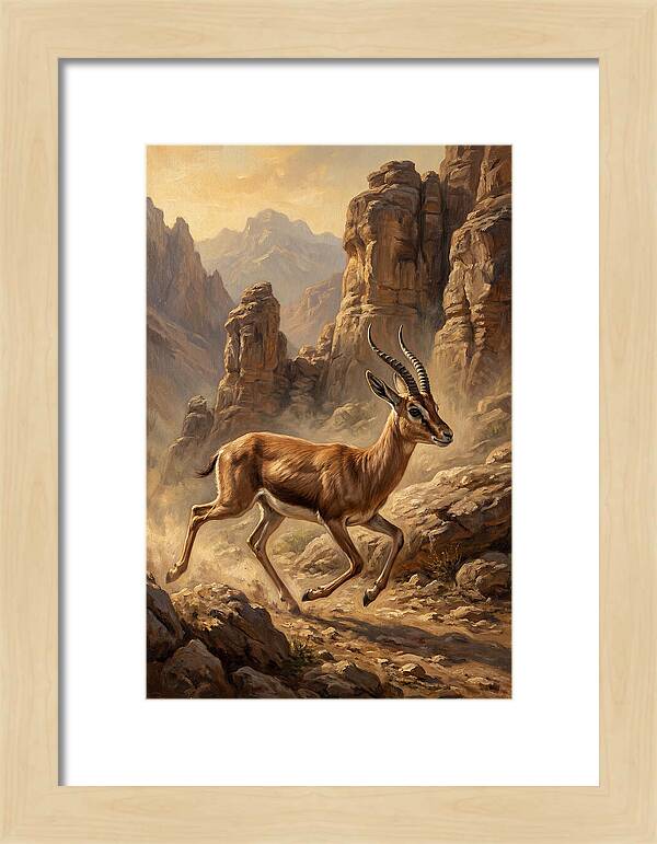 Persian Gazelle In Motion