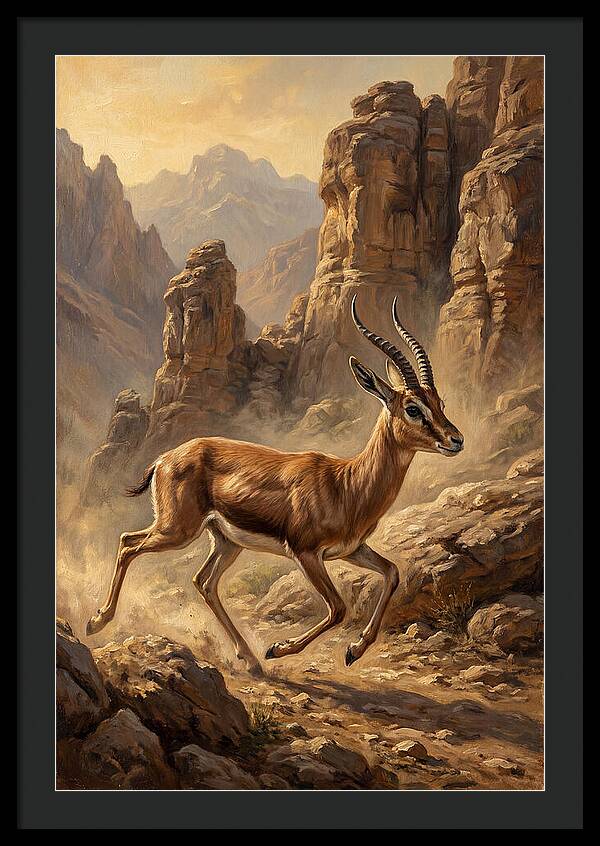 Persian Gazelle In Motion