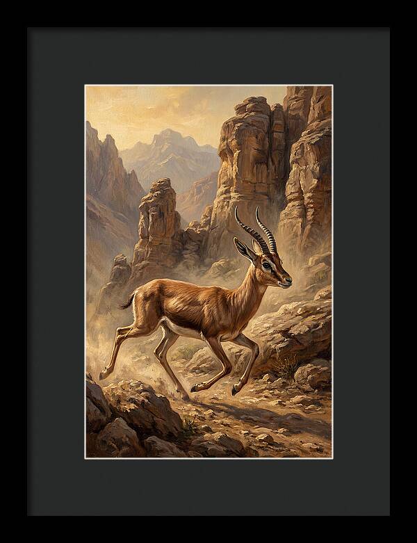 Persian Gazelle In Motion