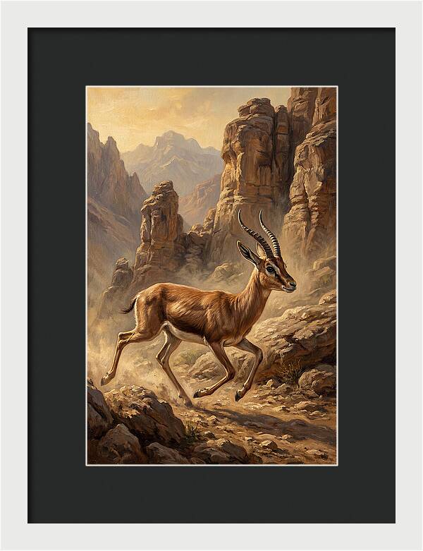 Persian Gazelle In Motion