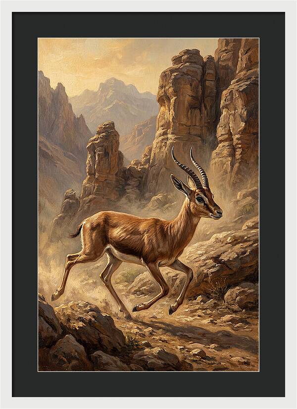 Persian Gazelle In Motion